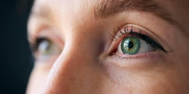 istock Macro Studio Expression Shot Of Woman's Eyes With Close Up On Eyelashes And Pupil 2150837677