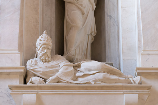 Pope Julius II sculpture. San Pietro in Vincoli in Rome, Italy