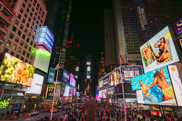istock Times square at night in New York City (USA) 2150839547