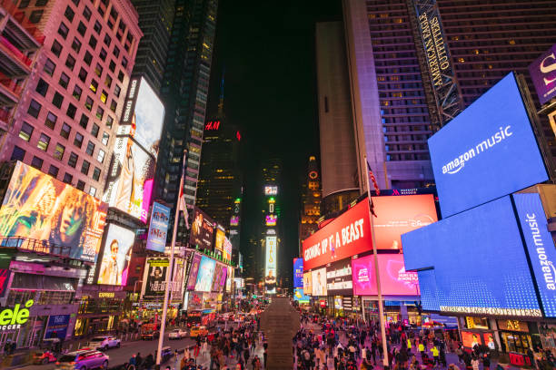 istock Times square at night in New York City (USA) 2150839557