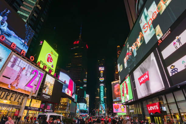 istock Times square at night in New York City (USA) 2150839571