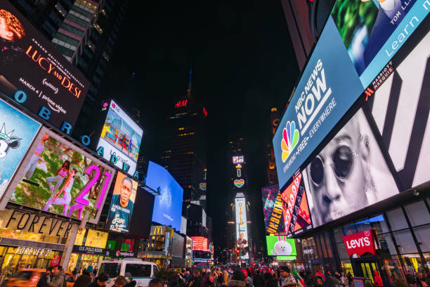 istock Times square at night in New York City (USA) 2150839575