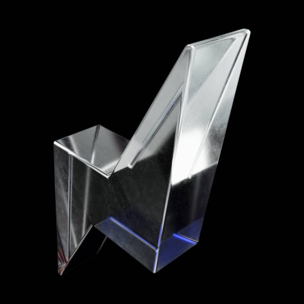 3d Glass Chrome Abstract Geometric shape.