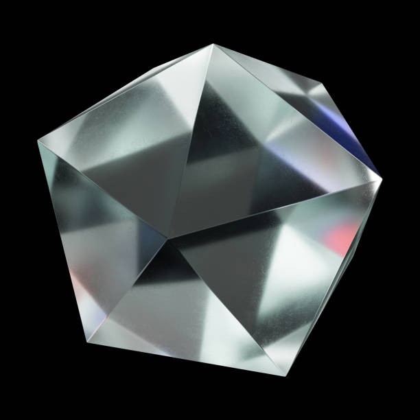 istock 3d Glass Chrome Abstract Classic Geometric shape. 2150839754