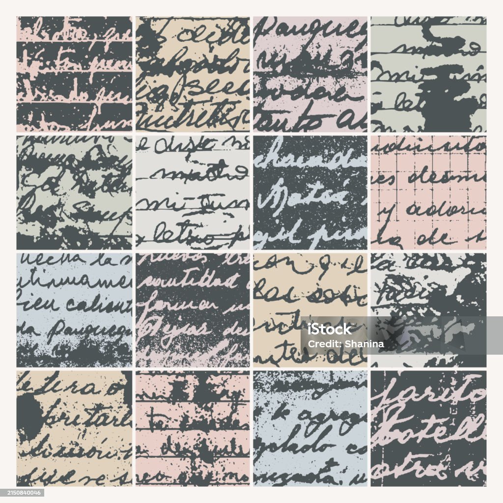 Script Texture Background Old Letter Script Texture Grid Background Stock Illustration - Download ...
