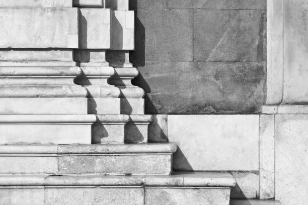 istock Ancient italian classic marble column and capitals - more than 100 years old 2150842650