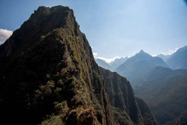 mountain peaks of the Cordillera Eastern in southern Peru in the province of Urubamba among deep gorges and canyons full of tropical vegetation in the Peruvian Andes