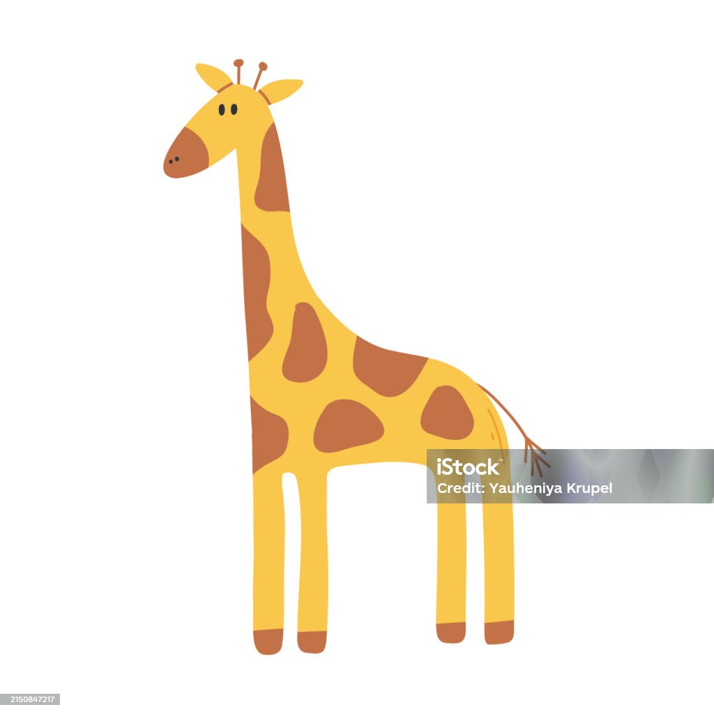 Cute Giraffe Isolated On White Background Stock Illustration - Download