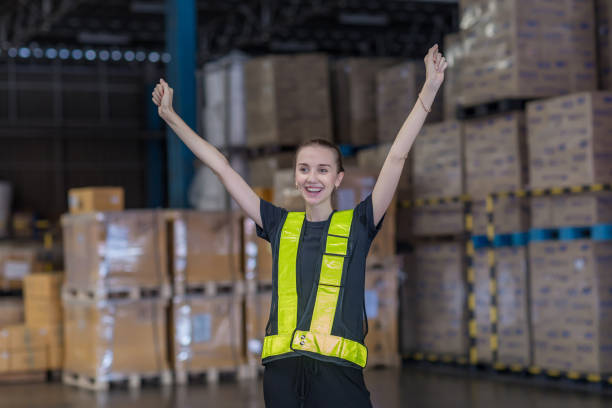istock Warehouse worker working in warehouse storage. Foreman or worker work at factory site check up products in site. Inventory worker working in  factory Storehouse 2150851025