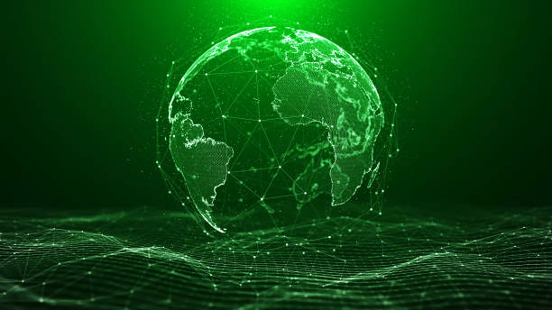 istock World map background. Futuristic global connections around the earth planet 2150855363