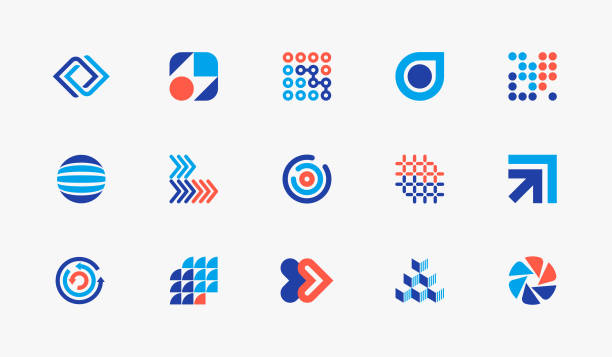 ilustrații de stoc cu elemente de design pentru icoane geometrice - siglă