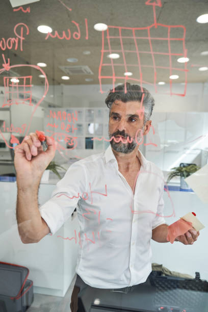 istock Serious unshaven man creating new mask sample 2150860403