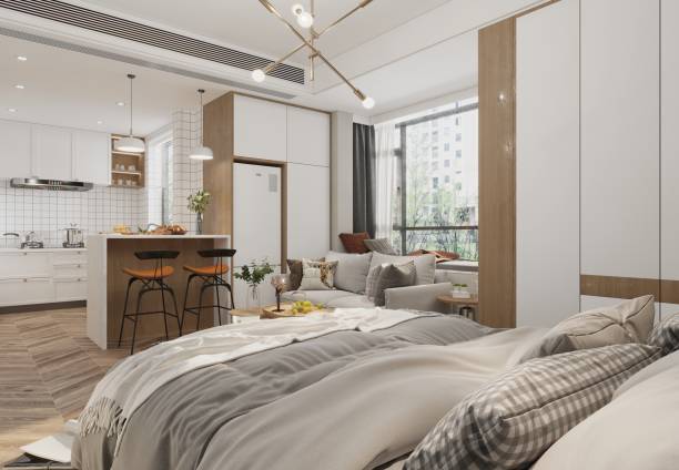 istock 3d render of luxury hotel room 2150862862