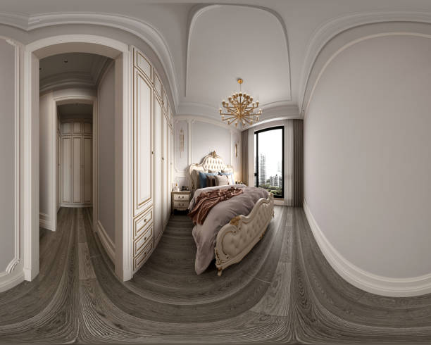 istock 360 degrees luxury hotel room, 3d render 2150862902