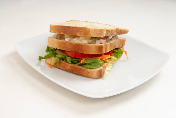 American Salad Sandwich on a white plate