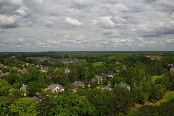 istock Panoramic aerial view of a upscale suburbs in Atlanta 2150865243