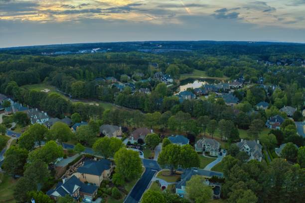 istock Panoramic aerial view of a upscale suburbs in Atlanta 2150865251