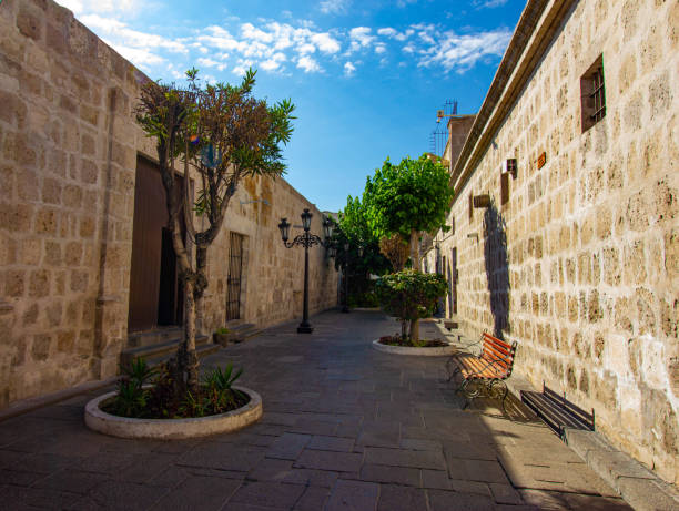 istock Old street in city Arequipa 2150865409