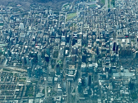 Luchtfoto van het centrum van Montréal