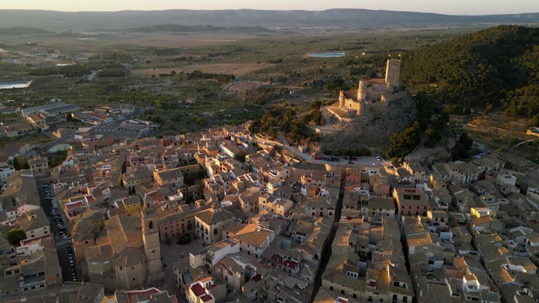 Beautiful sunset over medieval city of Bair. Alicante Province, Spain