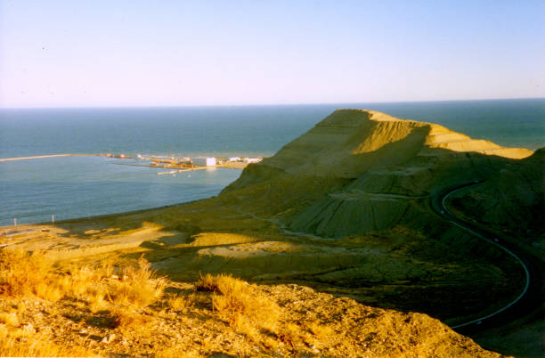 istock Rock with quarry area next to the port 2150871327