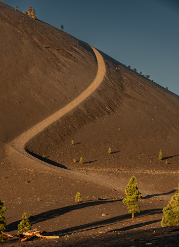 Steep Cinder Cone Trail Winds up Volcanic Formation in Lassen Volcanic National Park