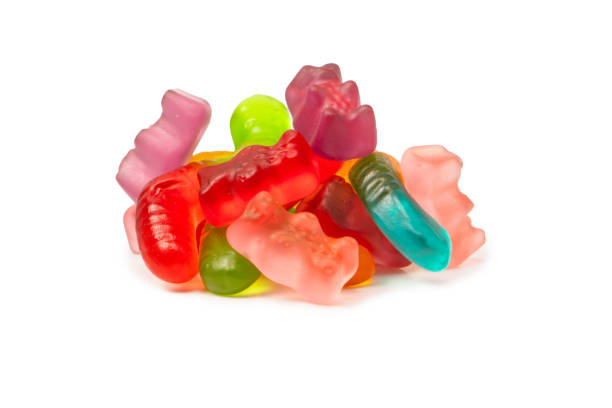 istock Assorted colorful gummy candies isolated on a white background. Top view. Jelly  sweets. 2150874689