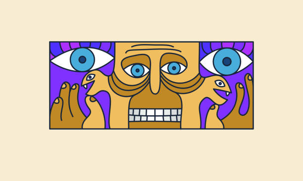 istock Abstract face vector art, illustration of face stylized artistic style, human abstraction art, surreal and bizarre portrait. 2150875908