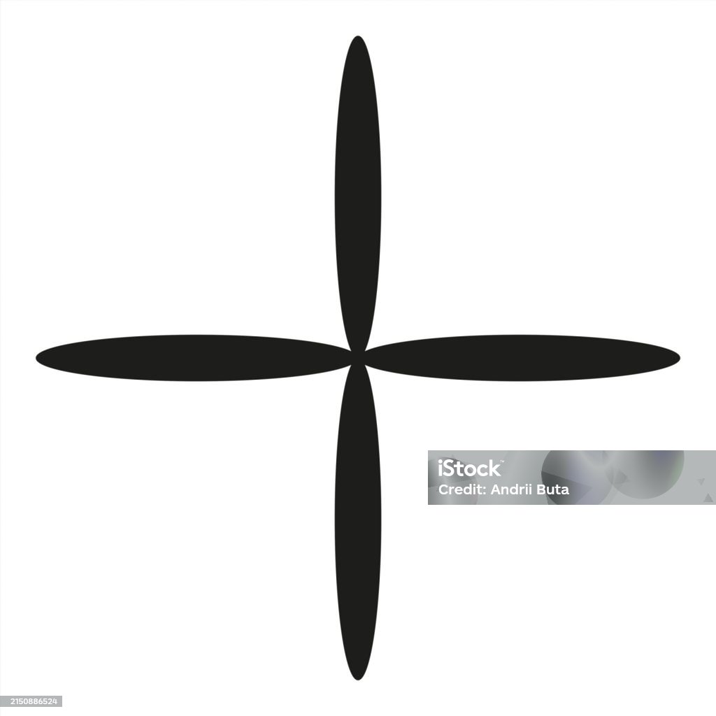 Distorted Cross Element Vector Black Symmetrical Cross Shape For Minimalist Design Elements Stock ...