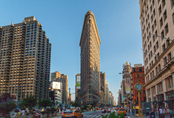 Detail of the facade of the Flatiron Building in Manhattan, New York City