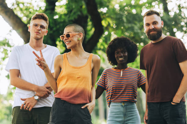 istock Interracial nature lovers posing and smiling at the camera. 2150890329