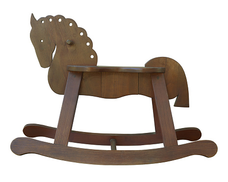 This is a wooden rocking horse.