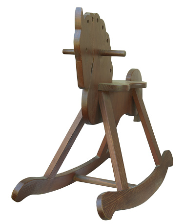 This is a wooden rocking horse.