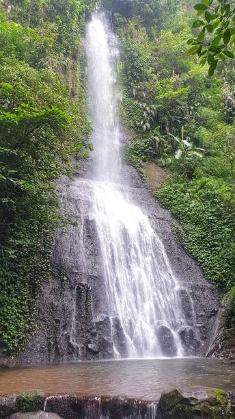 istock A stunning waterfall cascading down a rocky cliff surrounded by lush green vegetation 2150897981