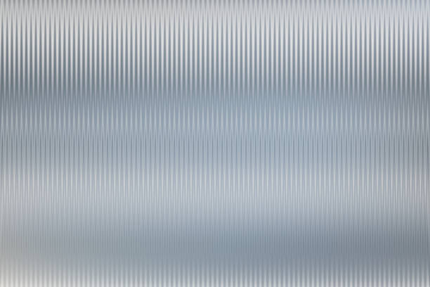 Gray ribbed corrugated metal sheet texture. Reeded silver glass transparent overlay. Acrylic fluted door stricture, frozen sheet construction for building separation. Repeat relief of steel panel. Gray ribbed corrugated metal sheet texture. Reeded silver glass transparent overlay. Acrylic fluted door stricture, frozen sheet construction for building separation. Repeat relief of steel panel corrugated roofing stock illustrations