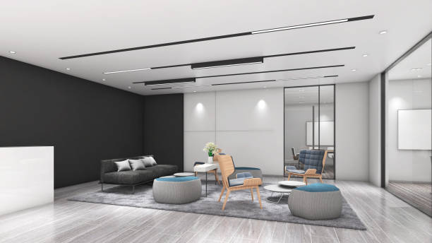 istock Office waiting areas and corridors in the building, office space,3d rendering 2150902299