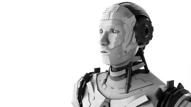 istock AI robot on white background , Artificial intelligence robots of the future will compete for jobs from humans.,3d rendering 2150902418