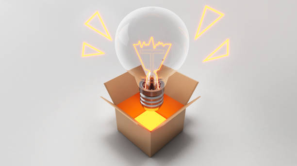 istock Open the box of ideas,creative thinking images on a white background,3D rendering 2150902638