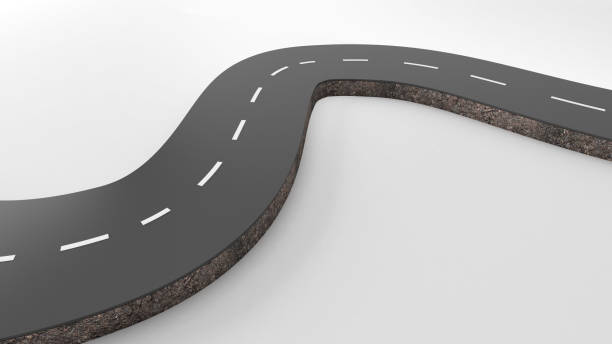 istock a winding road leading to various locations ,3d rendering 2150902645
