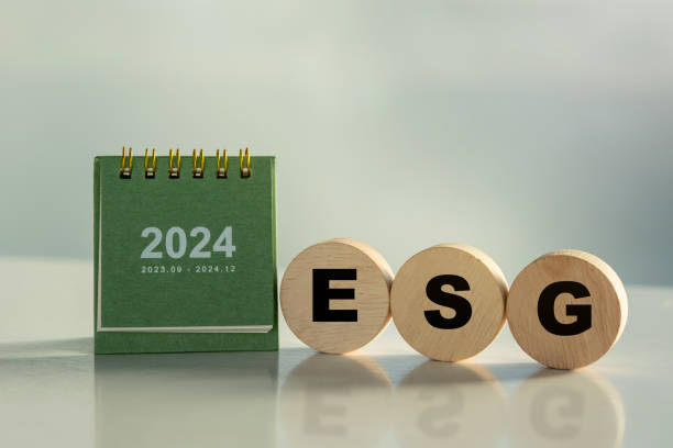 istock 2024 ESG concept ,Sustainable development goal (SDGs) Ideas for Sustainable development wood cube block  on a green forest nature SDGs, ESG, NetZero, and co2 concept 2150911476