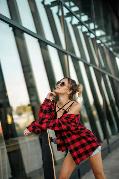 Close up of Men's checkered shirt. Copy space.