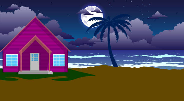 istock landscape of pink house on the beach in summer 2150915175