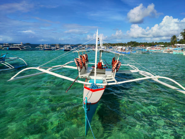 Tourist boats docked in Siargao Tourism port ready to take local and foreign tourists in Siargao’s different beautiful destinations.