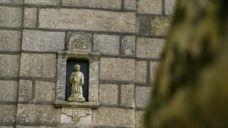 view of Saint Sculpture, San Vicente de Abeleda, Xunqueira de Ambia, ourense, Galicia, spain
