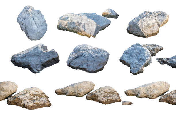 istock set of rocks.Isolated on White background 2150925976