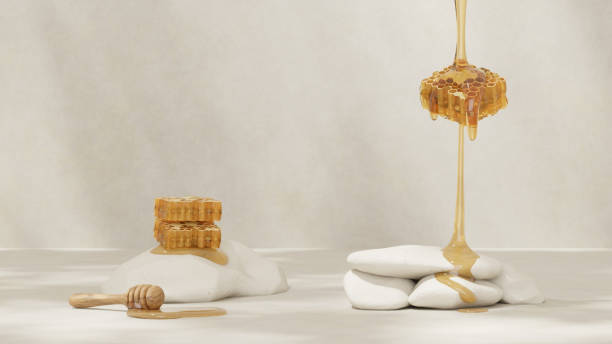 istock Honeycomb background product podium display 3d stand 2150928841