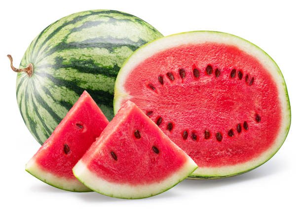 istock Watermelon and water melon slices isolated on white background. File contains clipping path. 2150928915