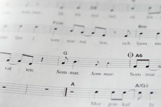 istock Closeup shot of old Swedish music notes 2150929478