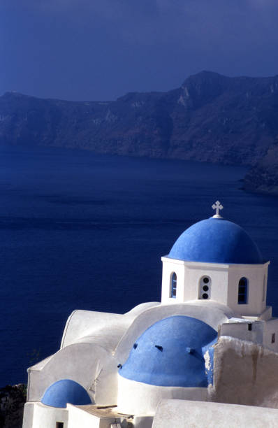 Sunset, architecture, villages and landscape of Santorin