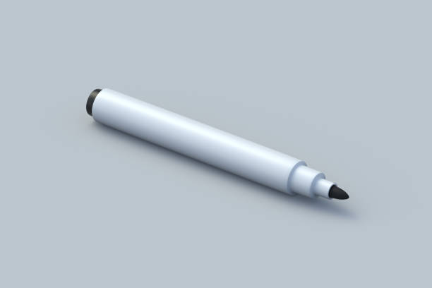 istock Felt pen on gray background. School and office supplies. 3d render 2150935320